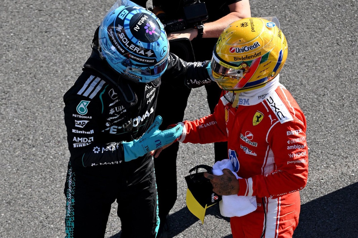 George Russell très surpris par le rythme irrégulier de Ferrari en F1