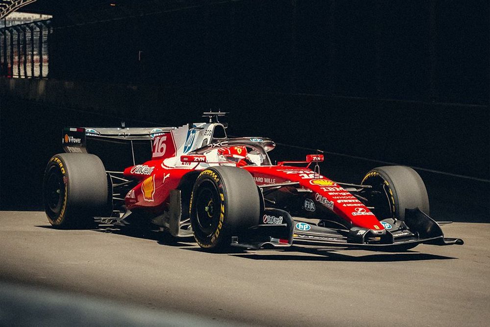 Charles Leclerc en journée de roulage sur le circuit de Spa‑Francorchamps