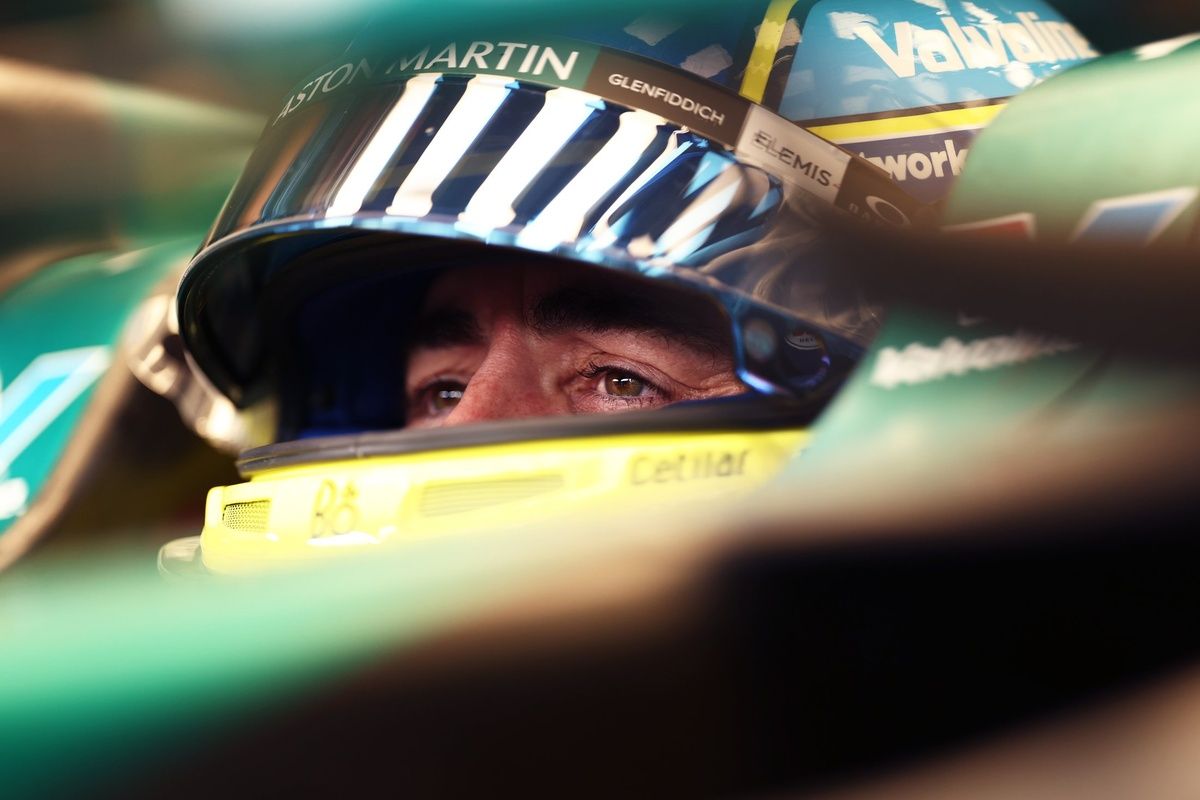 Fernando Alonso pilotant l’Aston Martin lors des essais libres à Spa