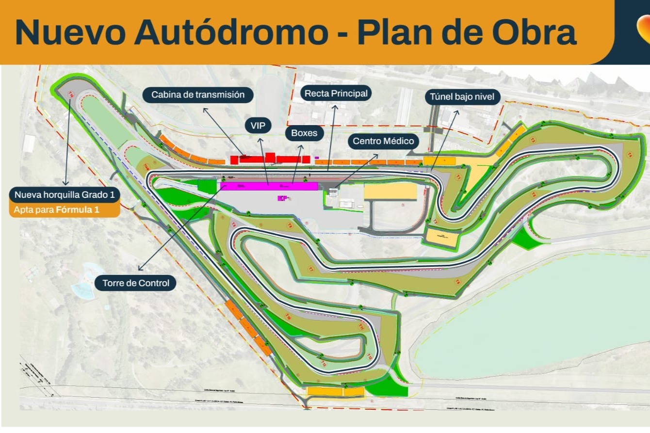 Nouvelle configuration de l'Autodrome Oscar y Juan Gálvez avec extension prévue pour la Formule 1