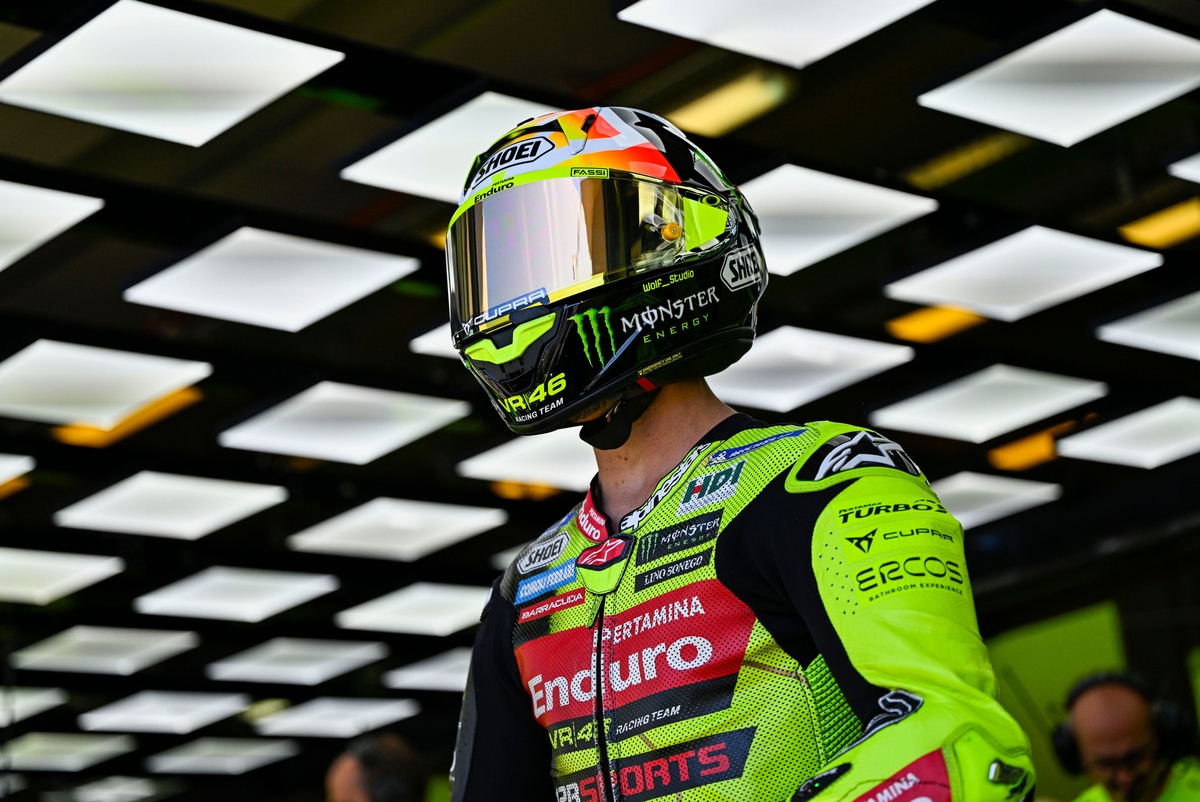 Fabio Di Giannantonio sorti du box du GP d'Allemagne sur le circuit du Sachsenring