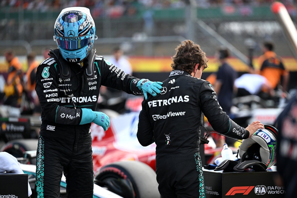 George Russell en Mercedes, après le Grand Prix de Grande-Bretagne