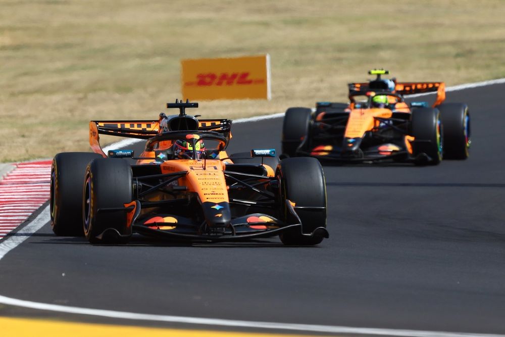 Oscar Piastri devant Lando Norris lors du GP de Hongrie 2026