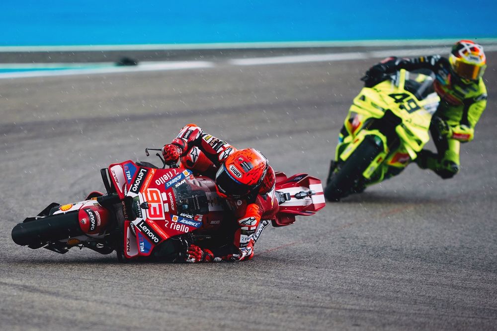 Marc Márquez en chute lors d'un Grand Prix MotoGP
