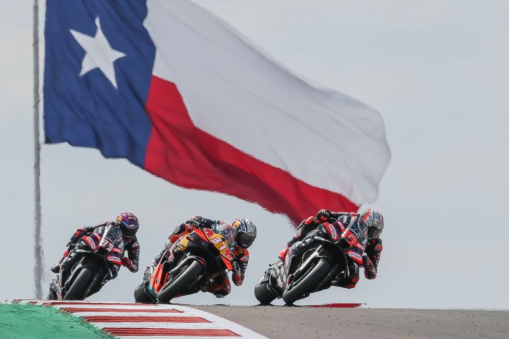 Pilotes MotoGP en action lors du Grand Prix des États-Unis d'Austin en mars