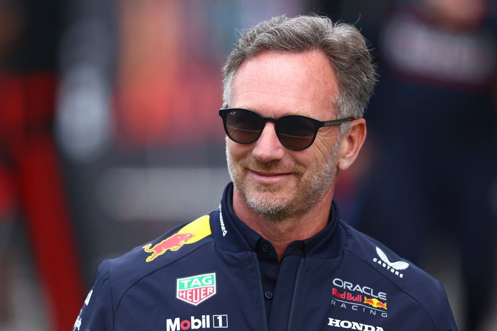 Christian Horner, directeur de Red Bull Racing, lors d’une conférence de presse