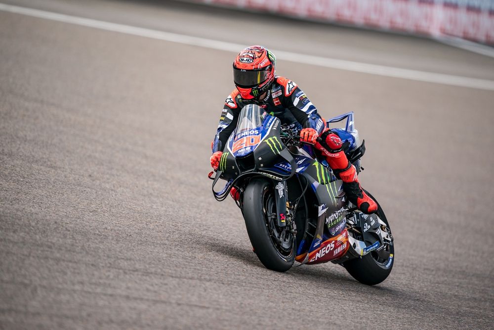 Fabio Quartararo en plein test sur le circuit du Sachsenring, Yamaha Factory Racing