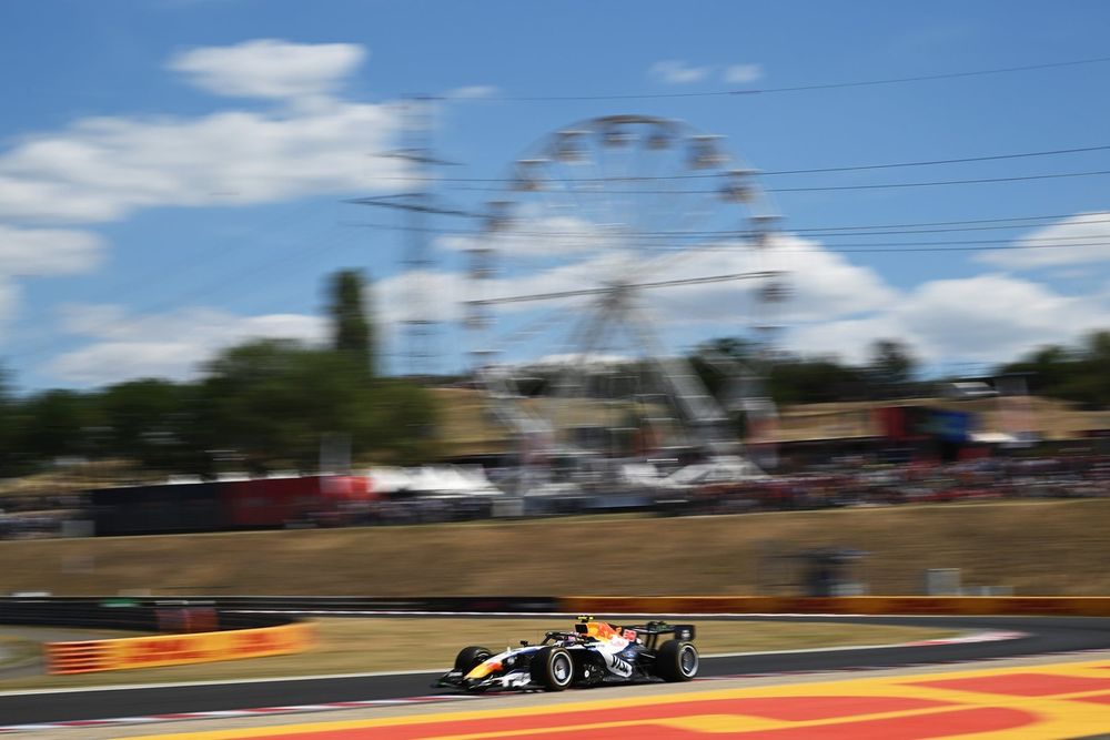 Liam Lawson (Racing Bulls) en pleine action sur le Hungaroring