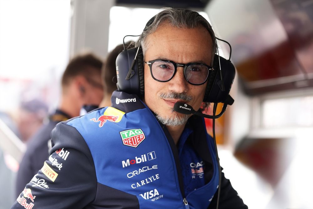 Laurent Mekies, directeur de Red Bull, lors d’une conférence de presse.