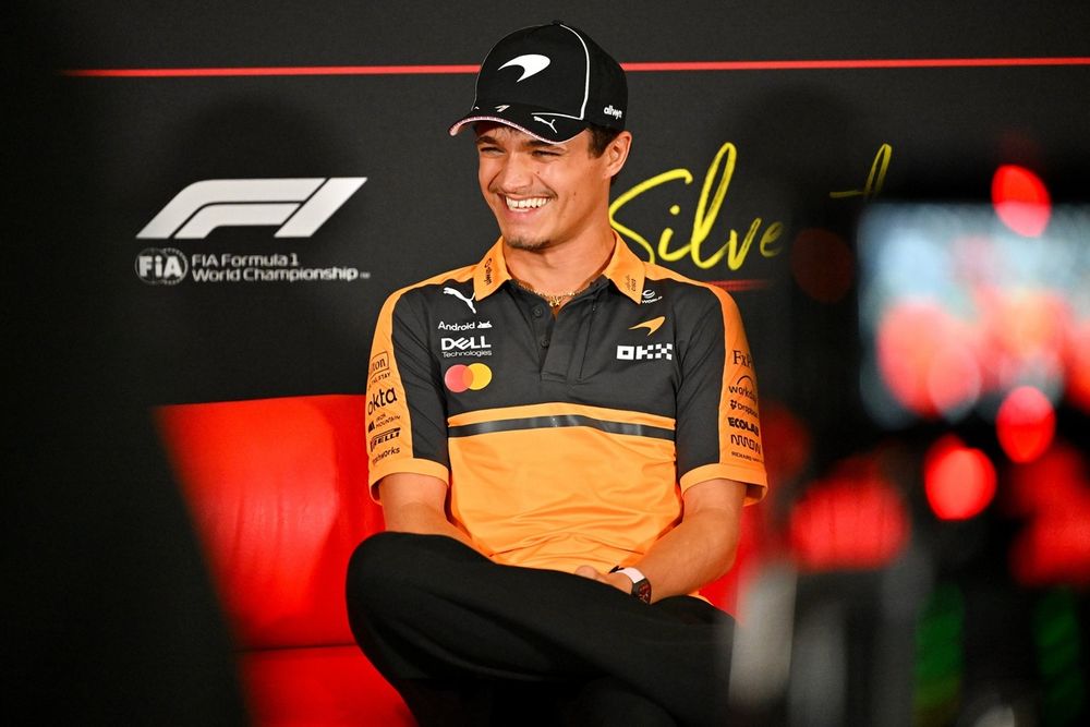 Lando Norris, pilote de McLaren, lors d'une séance d'essais libres à Silverstone