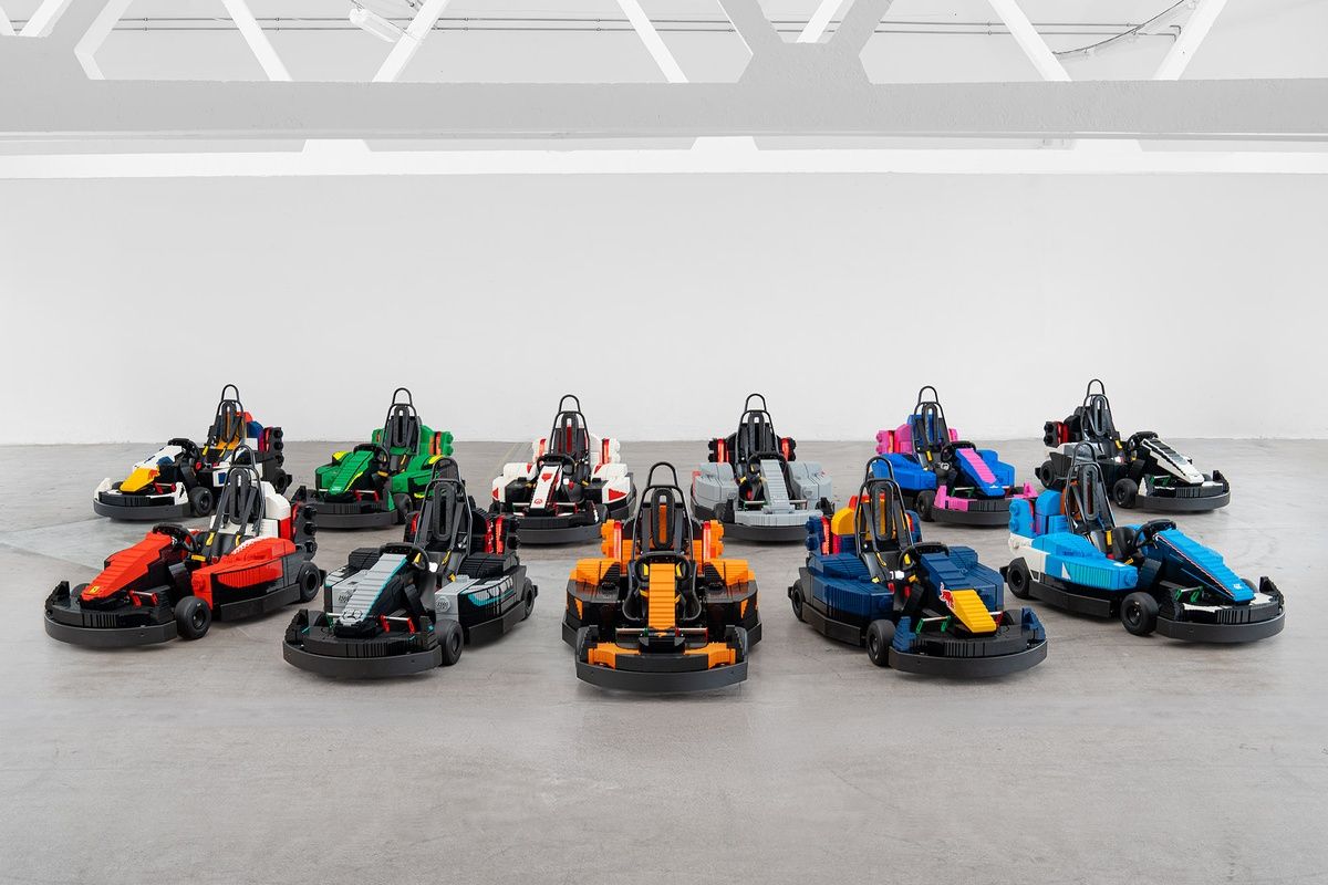 Minicars Lego utilisées pour la parade à Silverstone