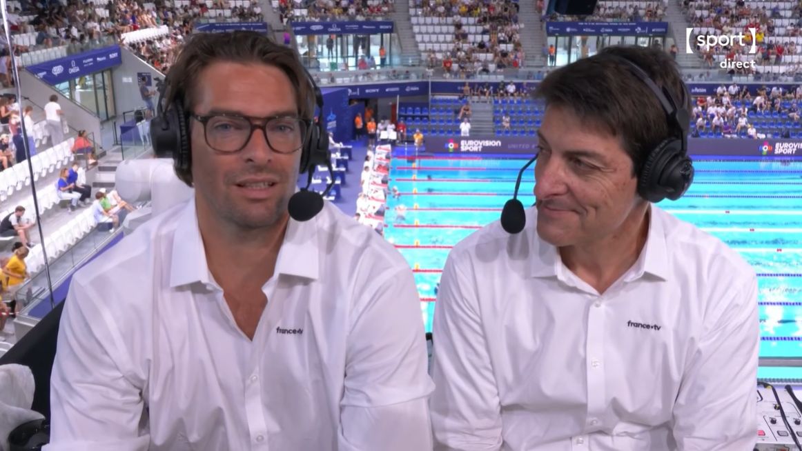 La réaction hilarante de Camille Lacourt pour sa première « bascule » en tant que commentateur