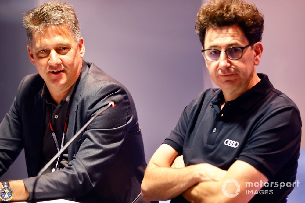 Le PDG d'Audi, Gernot Dollner, avec Mattia Binotto