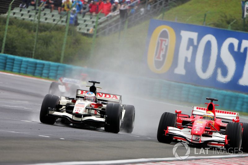 Jenson Button (Honda) et Felipe Massa (Ferrari) au Grand Prix de Hongrie 2006
