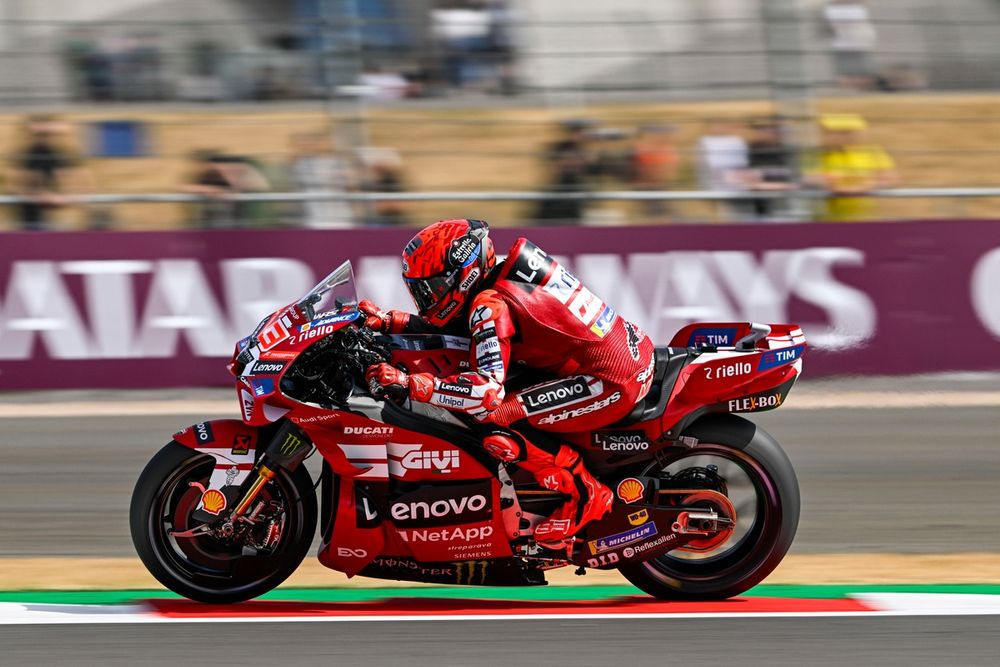 Marc Márquez sur sa Ducati lors du sprint du British GP
