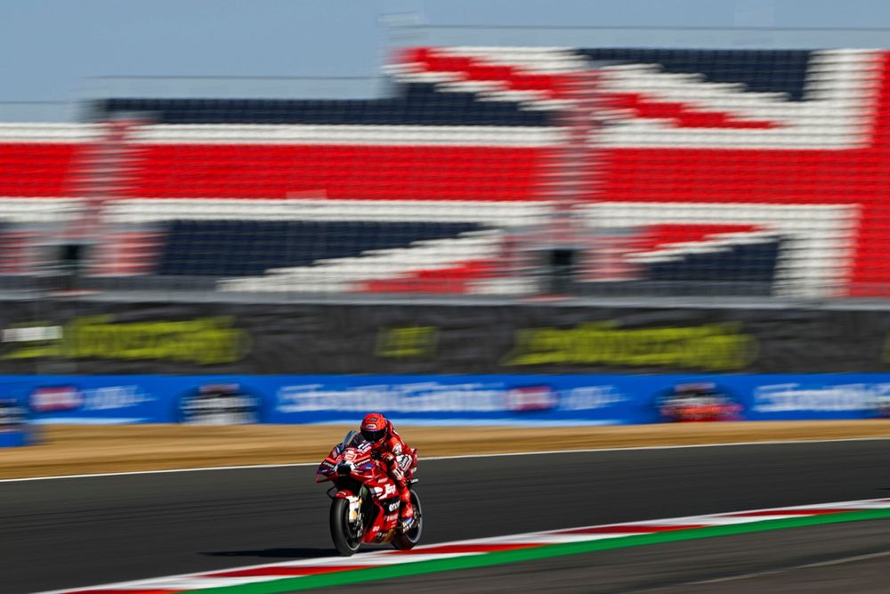 Marc Márquez lors des essais libres à Silverstone, hors du groupe des plus rapides