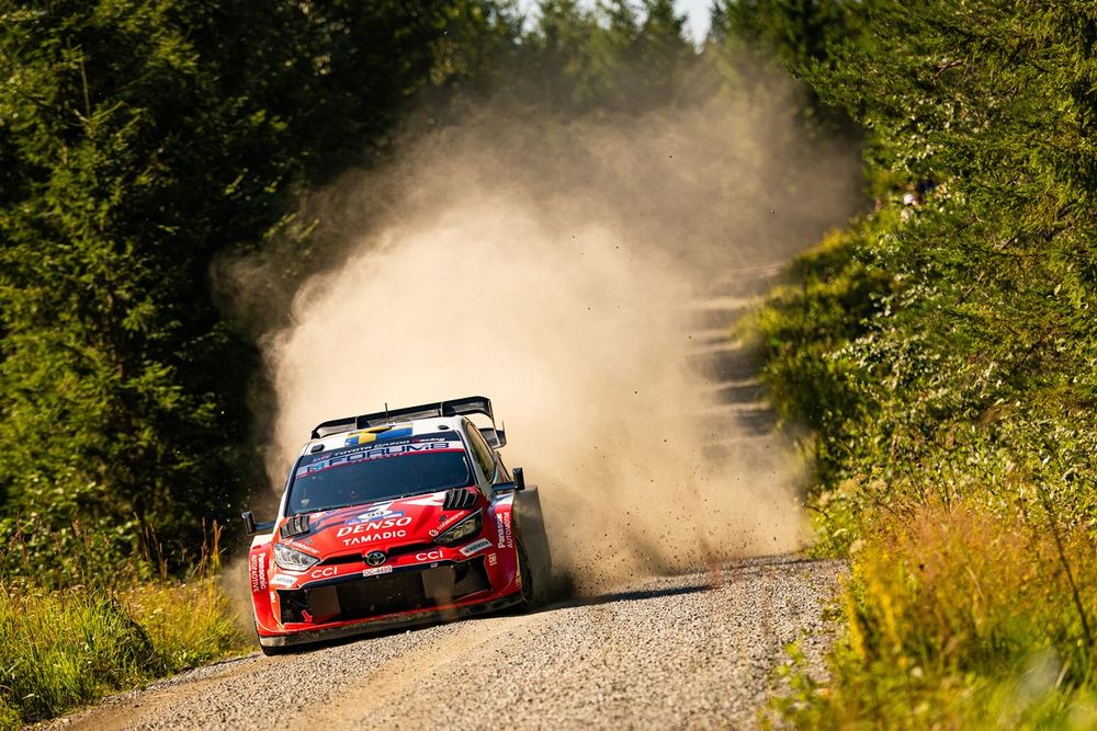 Oliver Solberg, pilote Toyota, lors d'un test